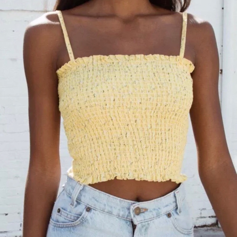 BRANDY MELVILLE ALLY YELLOW CROP TOP